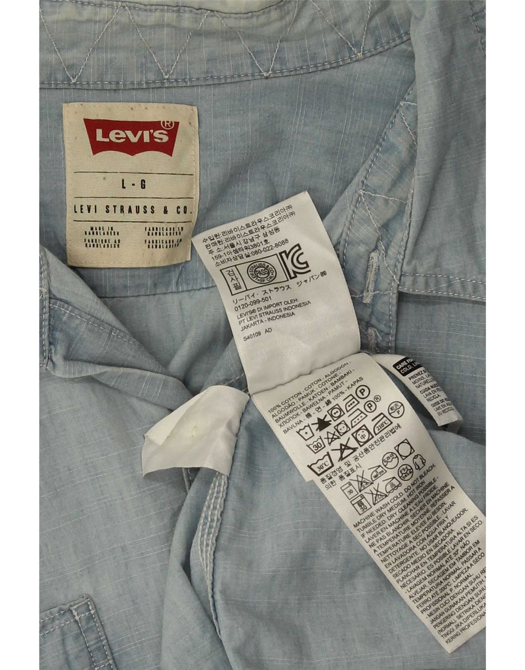 Męska koszula dżinsowa Levi's, duża, niebieska, bawełniana