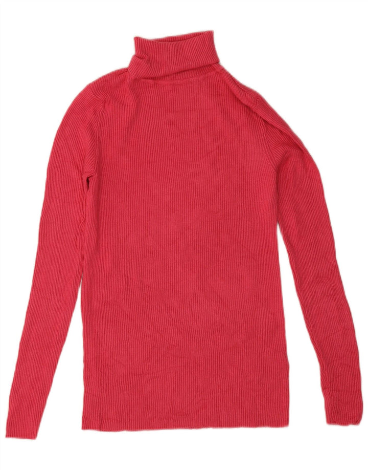 Marks & Spencer Damski sweter z golfem UK 10 Small Pink Wiskoza