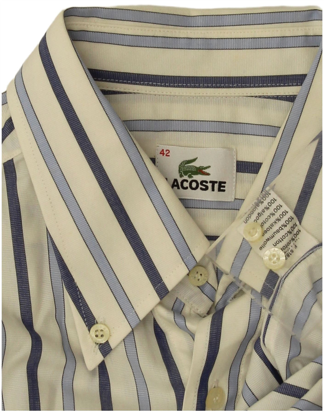 Koszula męska Lacoste rozmiar 42, duża, bawełniana w białe paski