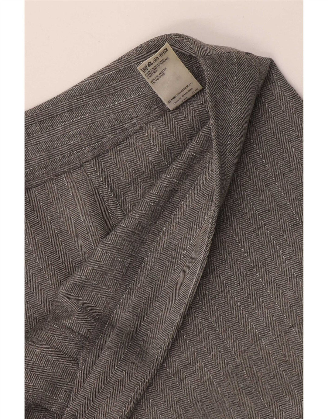 Spodnie garniturowe damskie Marks & Spencer UK 14 Medium W32 L28 Szare w jodełkę