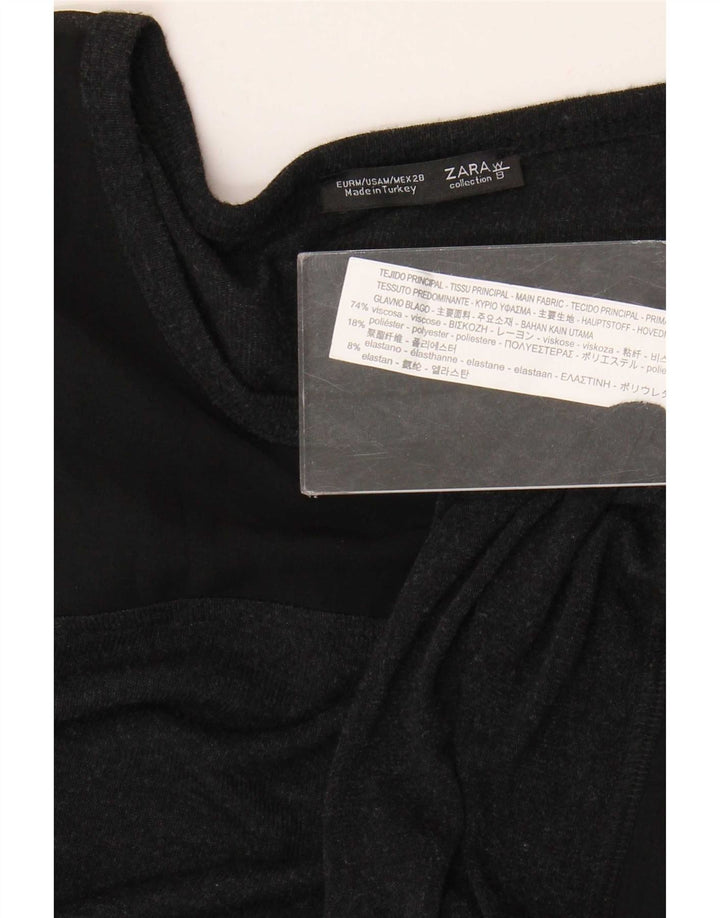 Damski top oversize z długim rękawem Zara UK 14, średni czarny wiskoza