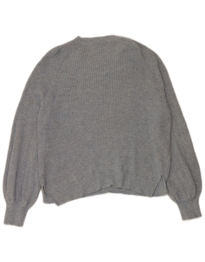 Marks & Spencer Damski sweter z dekoltem w łódkę, UK 16, duży, niebieski poliamid