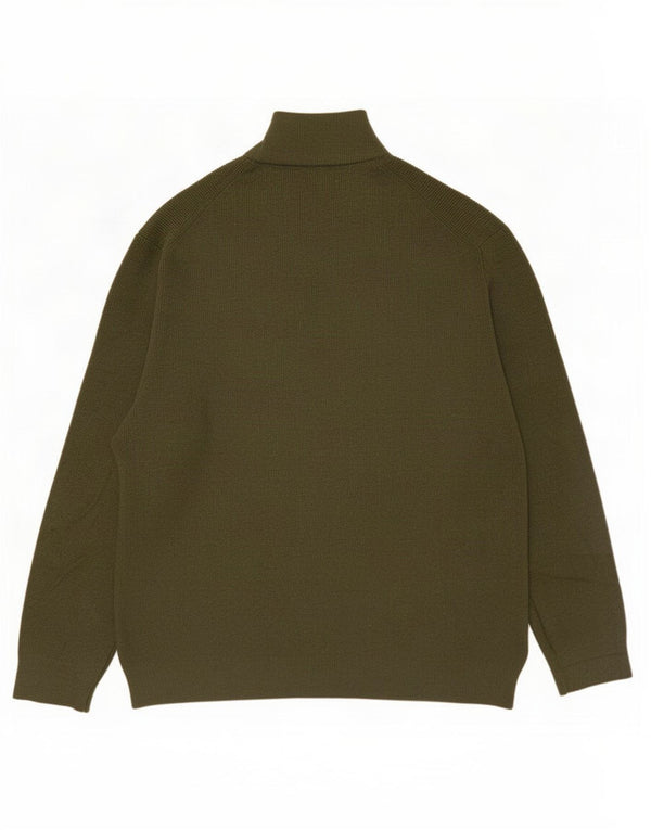 Marks & Spencer Męski sweter z zamkiem błyskawicznym, 2XL, bawełniany khaki