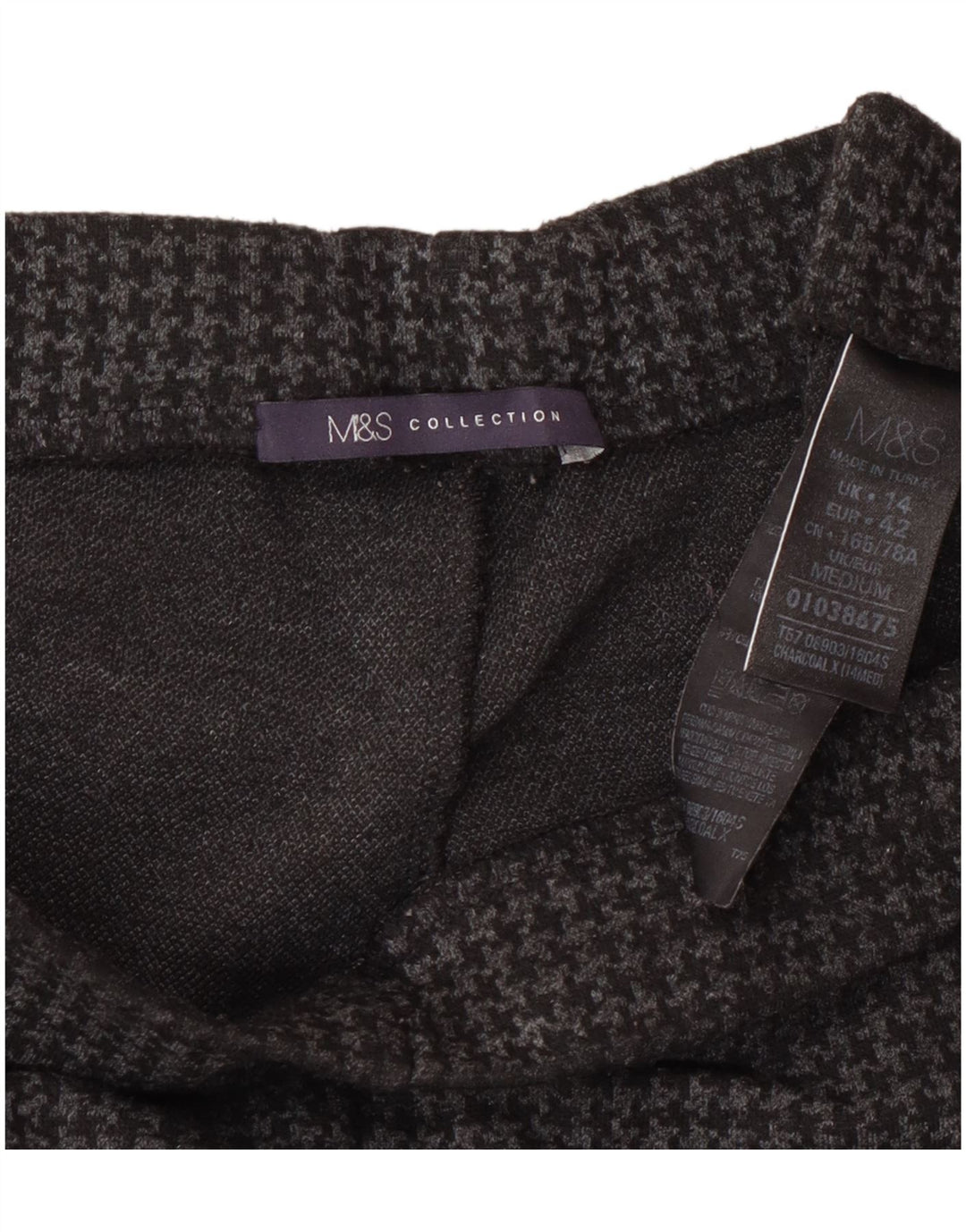 Spodnie damskie Marks & Spencer UK 14 Large W32 L27 Szara pepitka