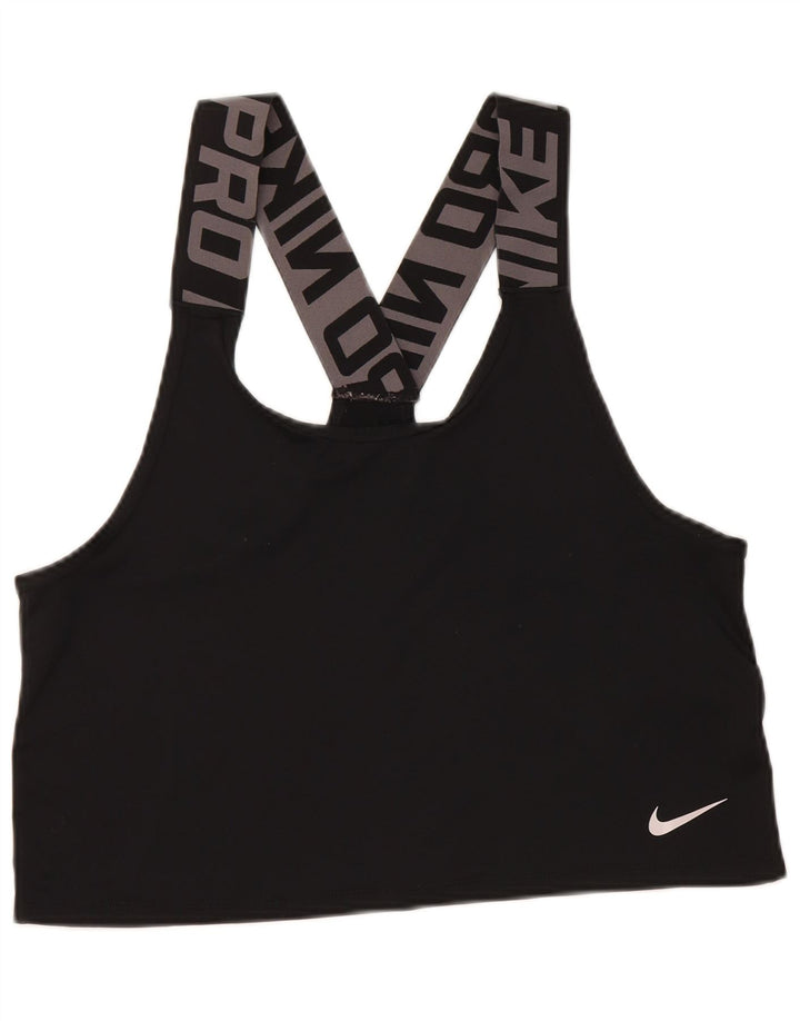 Damski stanik sportowy Nike Dri Fit Graphic, mały, czarny poliester