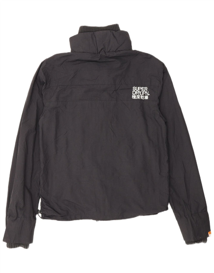 Damska wiatrówka Superdry Graphic Rain Jacket UK 14 Średni czarny nylon