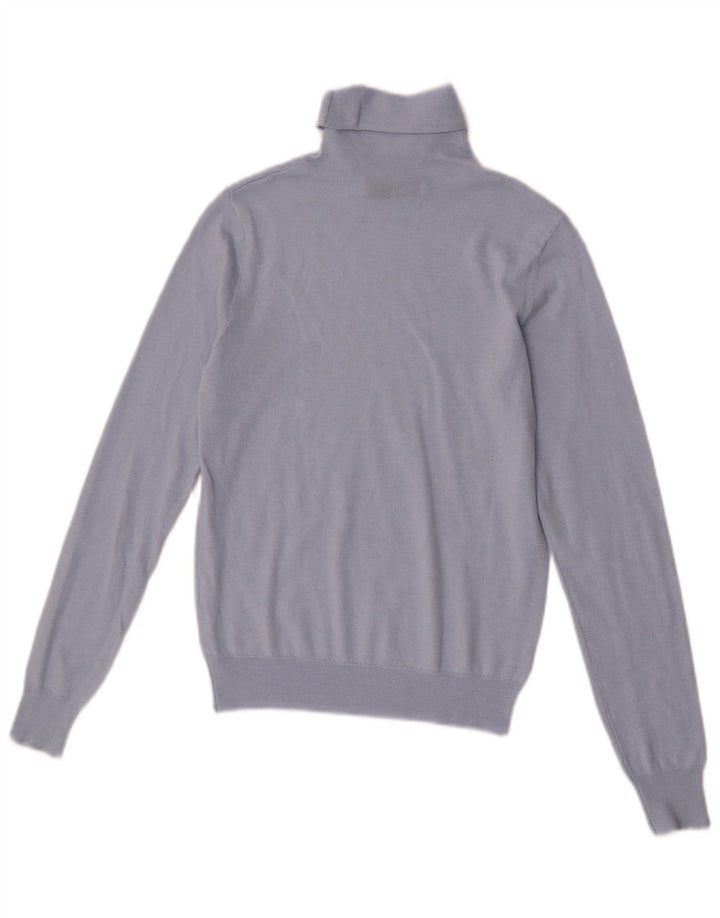 Sweter damski Zara z wywijanym dekoltem UK 12, średni niebieski
