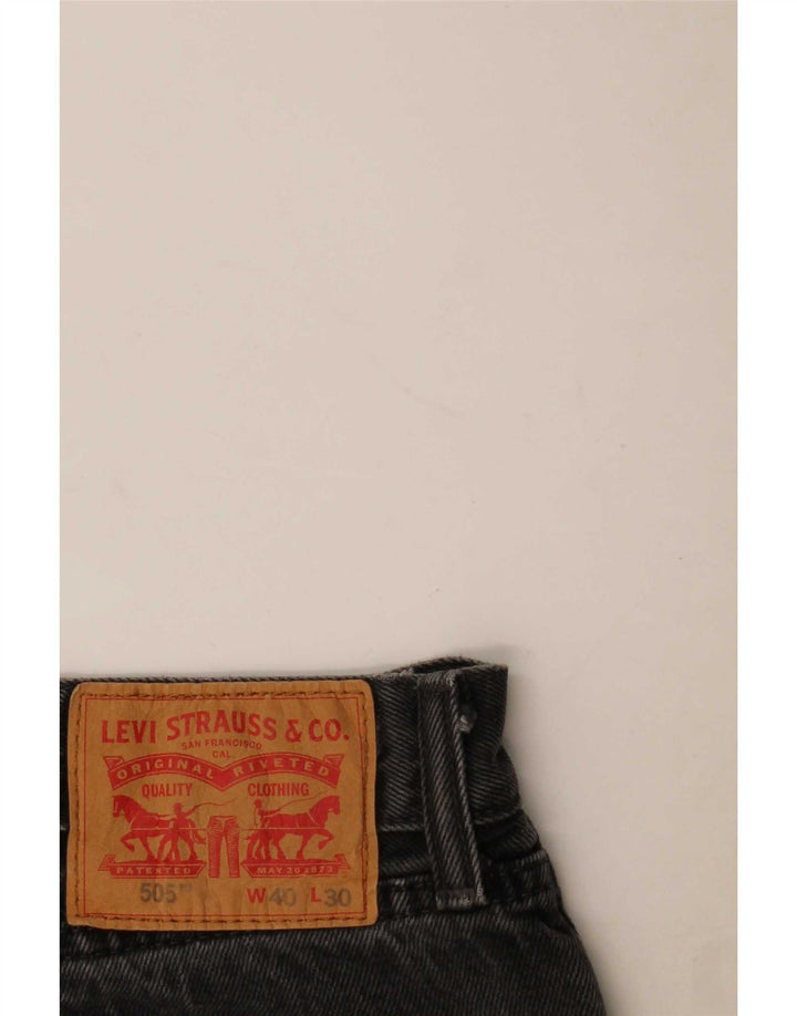 Damskie jeansy Levi's 505 Straight W40 L26 Szara bawełna
