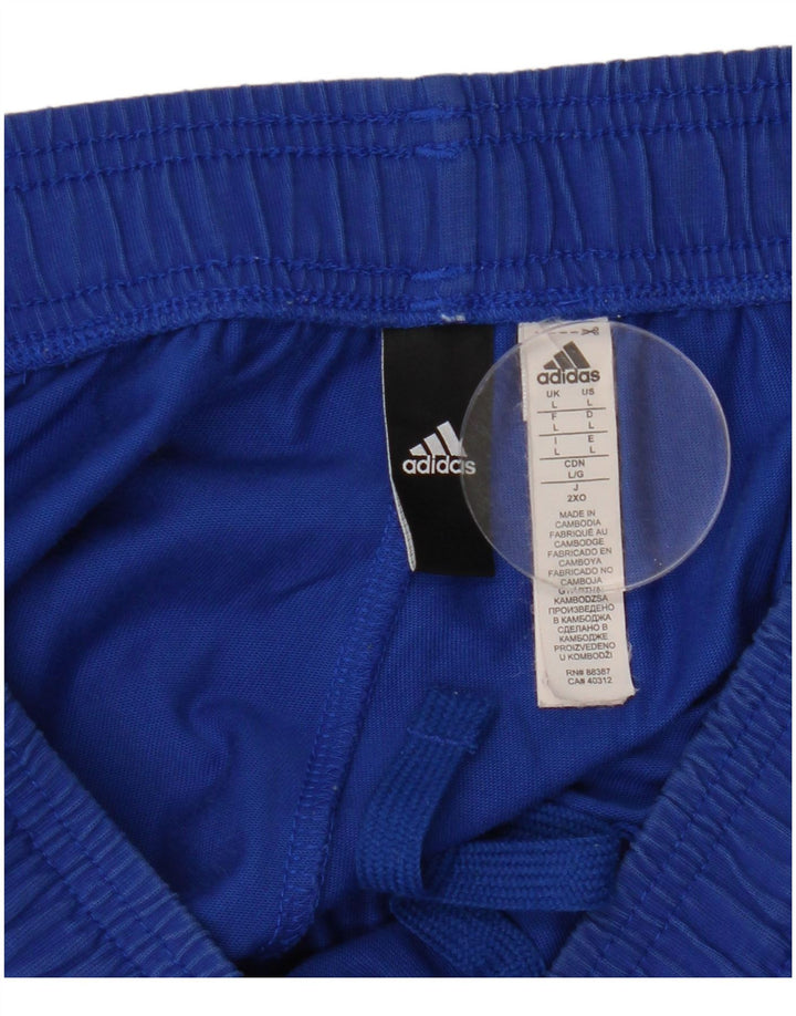 Męskie spodnie dresowe Adidas, duże, niebieskie, bawełniane