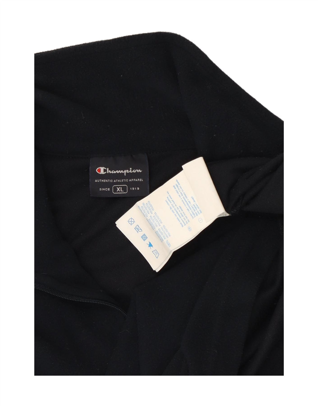 Męski sweter polarowy CHAMPION XL granatowy, poliestrowy, zapinany na zamek