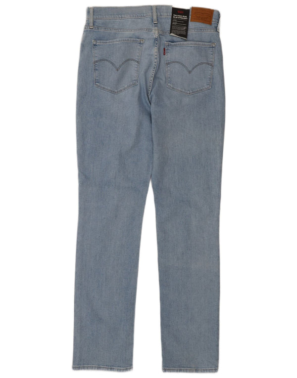 Damskie jeansy Levi's 724 w trudnej sytuacji z wysokim stanem, W30 L32, niebieska bawełna