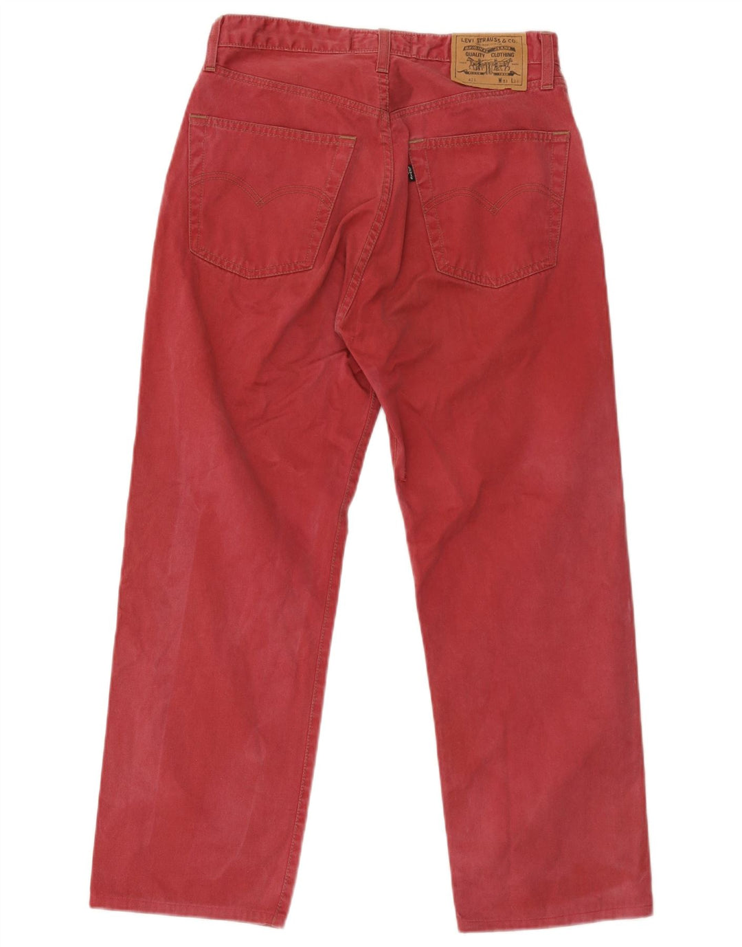 Męskie jeansy Levi's 401 Straight W31 L26 Czerwone bawełniane