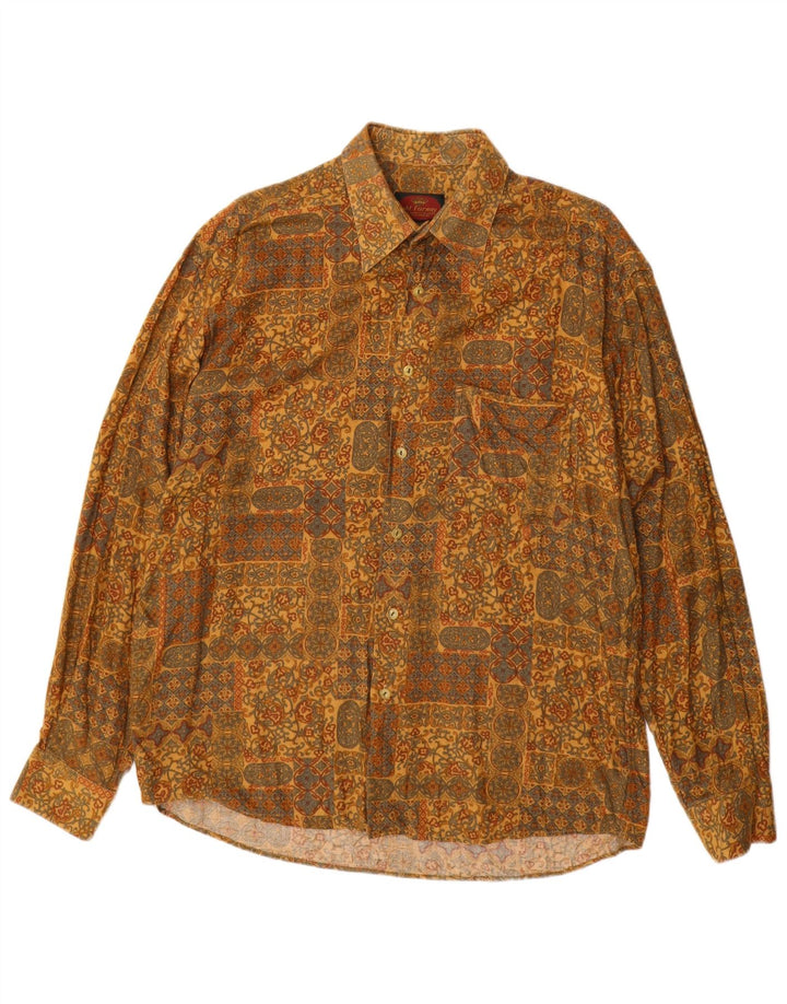 Koszula męska OLD FARWAY Rozmiar 40 15 1/2 Średnia żółta wiskoza Paisley