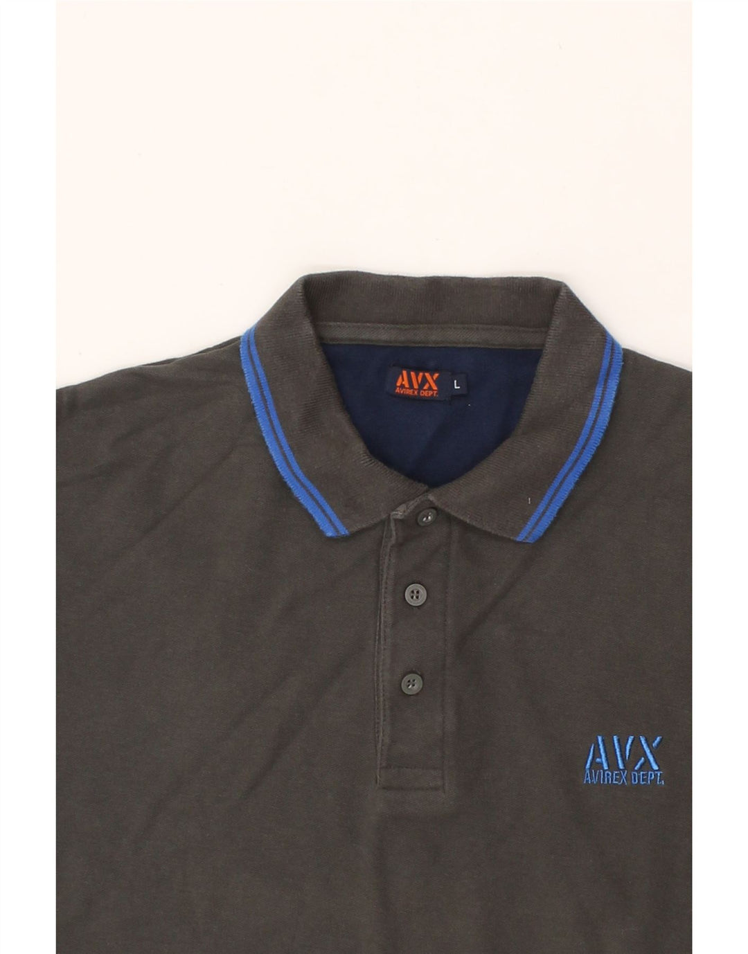 AVIREX Mens Polo Shirt Large Grey Cotton Vintage Avirex and Second-Hand Avirex from Messina Hembry 