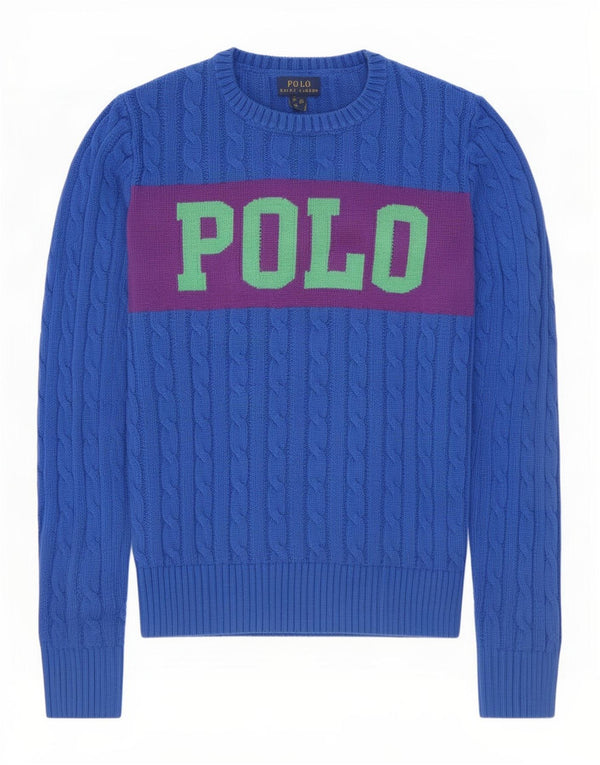 Polo Ralph Lauren Chłopięcy sweter z dekoltem w łódkę 15-16 lat XL Niebieski