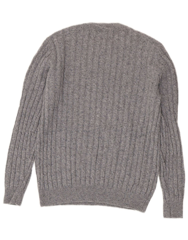 Męski sweter z okrągłym dekoltem Jack Wills, duży, szary, wełniany