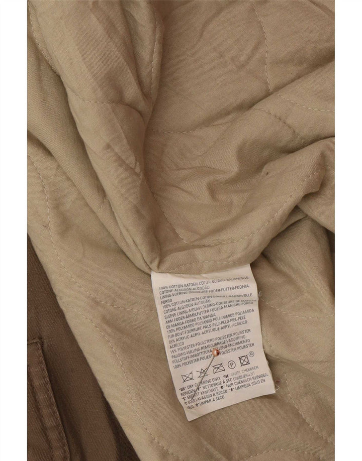Męska kurtka parka z kapturem Levi's UK 40, duża, beżowa, bawełniana