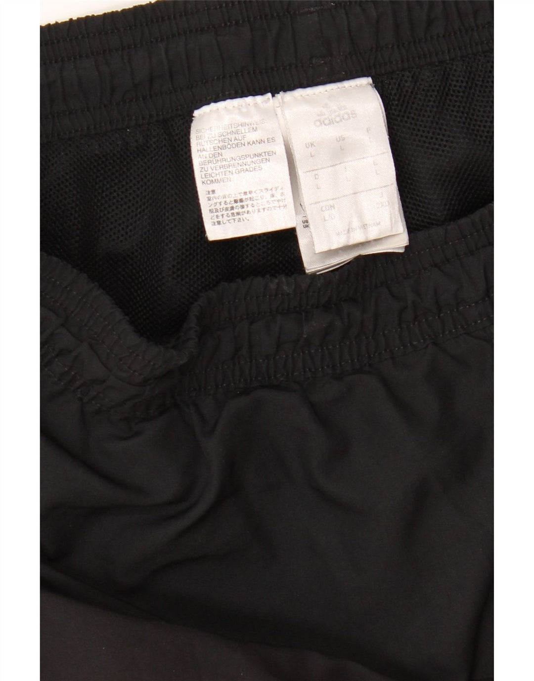 Męskie spodnie dresowe ADIDAS z grafiką, duże, czarne, poliestrowe