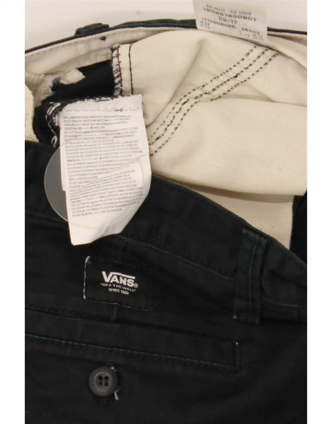 Męskie spodenki chino Vans W27 XS, zielone, bawełniane