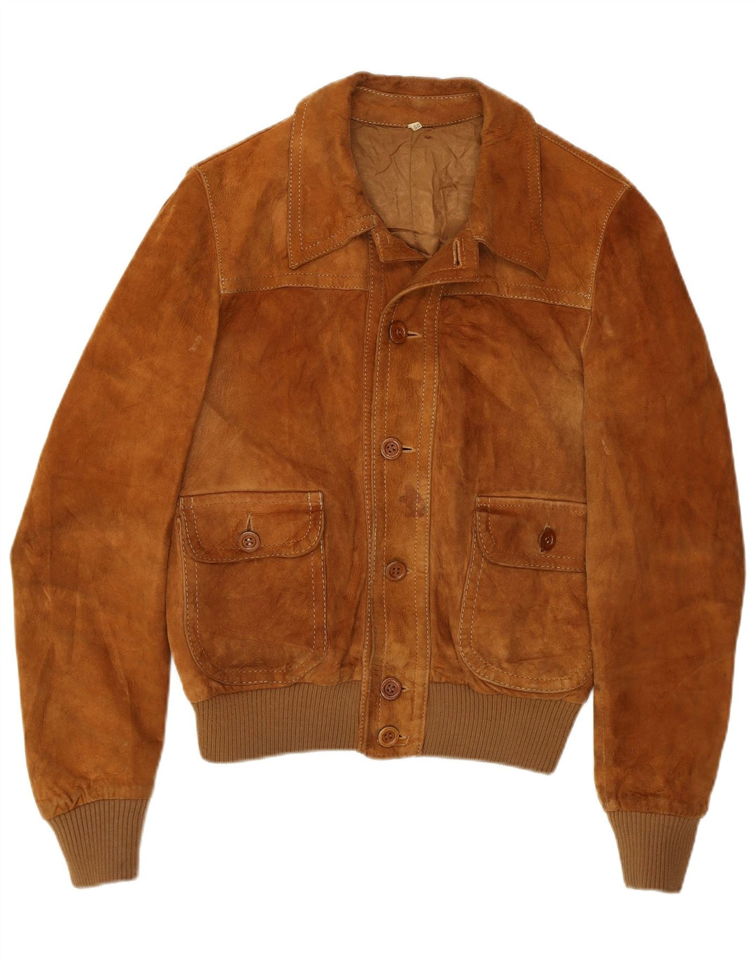 Vintage damska kurtka bomberka zamszowa IT 50 duża brązowa skóra