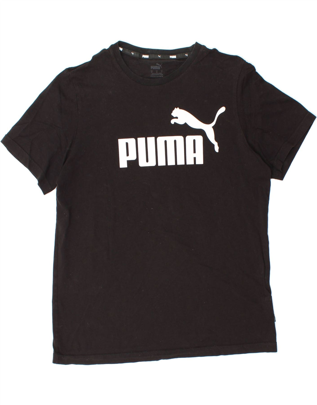PUMA Mens Graphic T-Shirt Top Medium Black Cotton Vintage Puma and Second-Hand Puma from Messina Hembry 