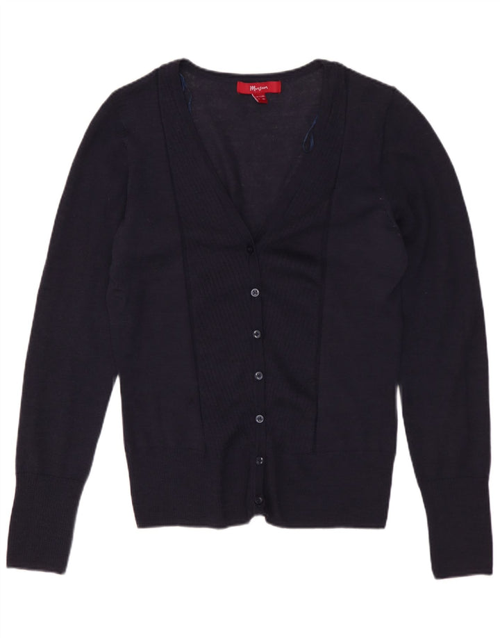 Damski sweter kardigan Monsoon UK 12 Średni granat, wełna merynosów