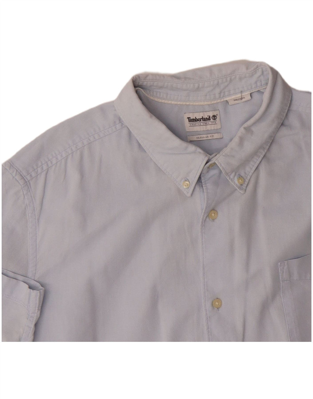 TIMBERLAND Męska koszula z krótkim rękawem o regularnym kroju, 3XL, niebieska, bawełniana