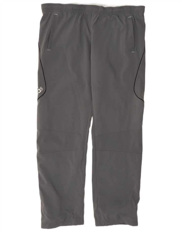 Męskie spodnie dresowe ADIDAS z grafiką, duże, szare, z poliestru