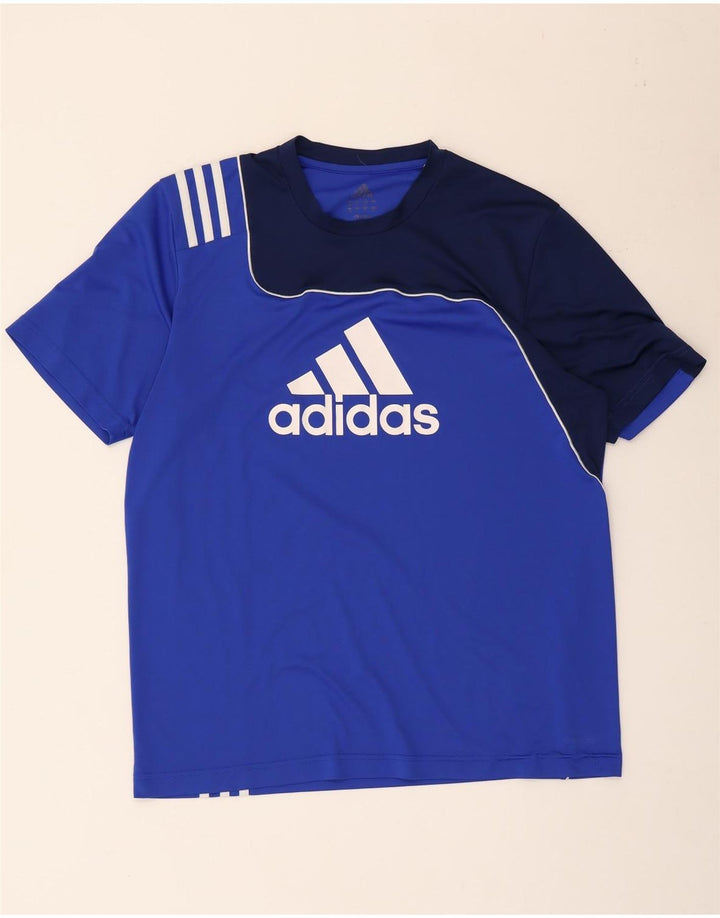 Męska koszulka graficzna Adidas Top Medium Blue Colorblock Poliester