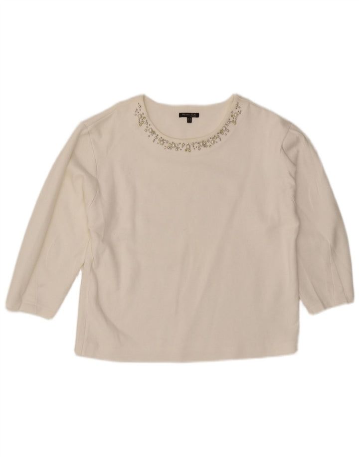 Damski top Massimo Dutti z rękawem 3/4 UK 14, średni biały