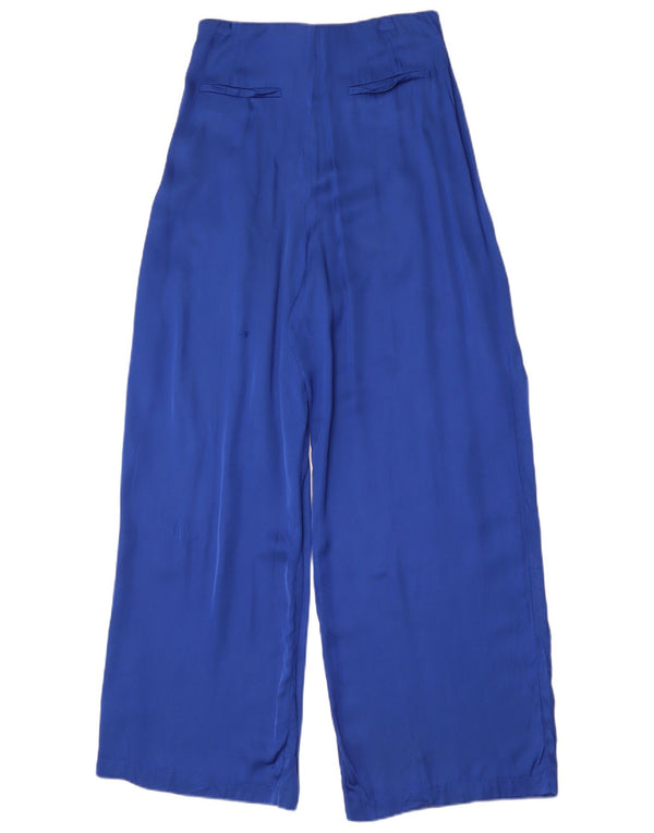 Damskie spodnie typu casual z wysokim stanem i szerokimi nogawkami Zara, średnie W28 L30, niebieskie