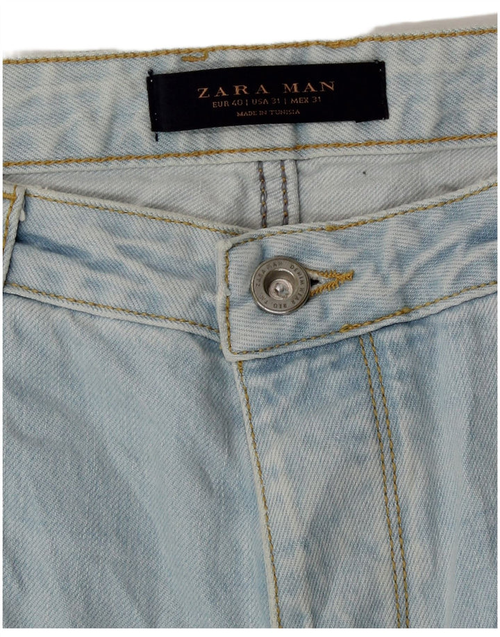 Męskie proste dżinsy Zara EU 40 Medium W31 L33 Niebieskie bawełniane