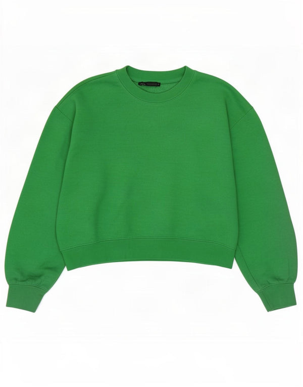 Damski sweter typu Crop Oversize Zara UK 10, mały, zielony, poliester