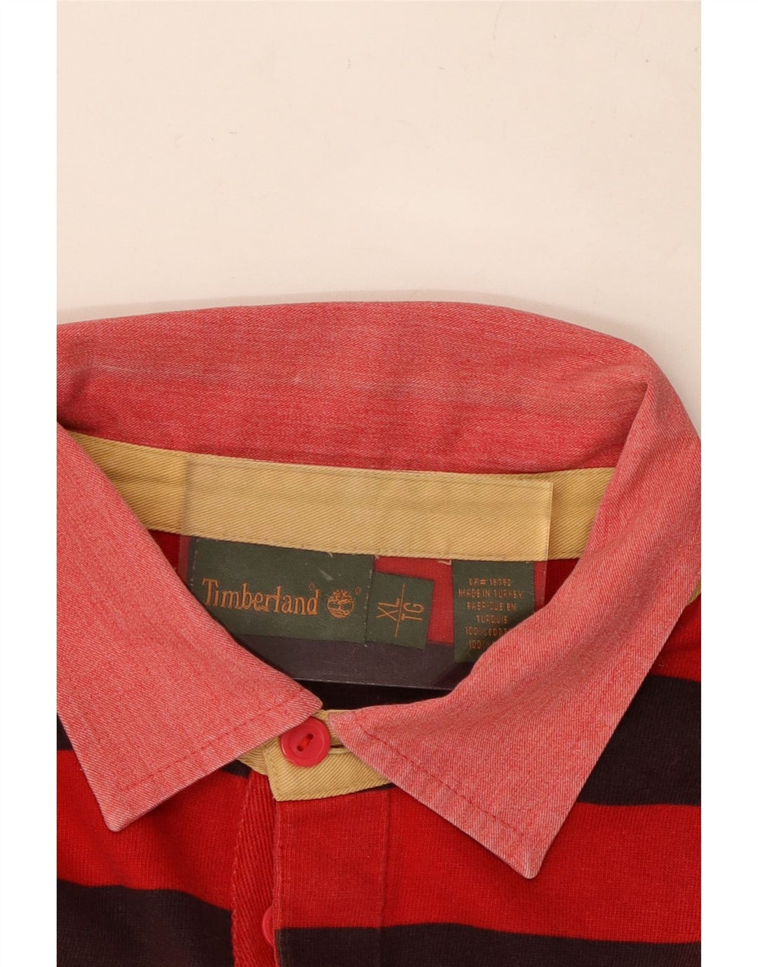 Męska koszulka polo do rugby TIMBERLAND XL, bawełniana w czerwone paski