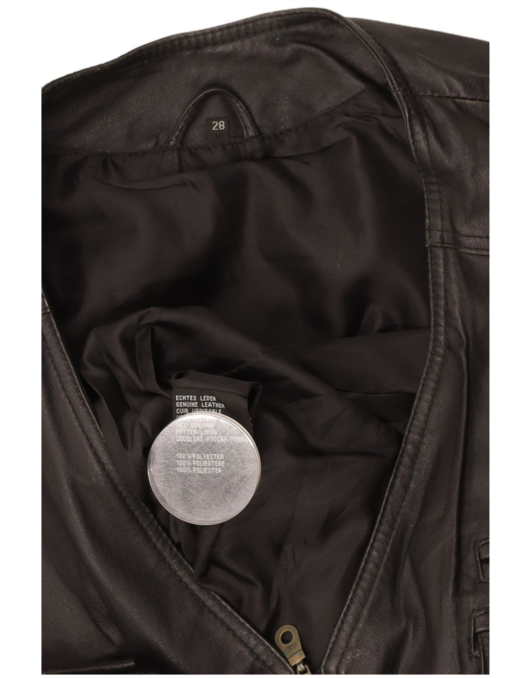 Męska kamizelka skórzana VINTAGE UK 42 XL, czarna skóra