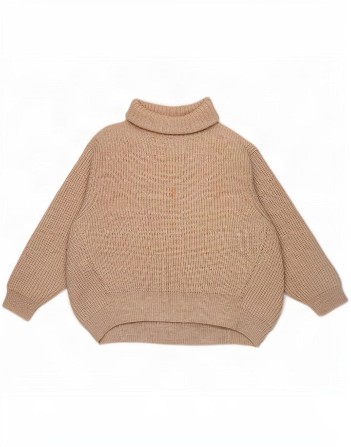 Marks & Spencer Damski sweter oversize z golfem, UK 16, duży, beżowy
