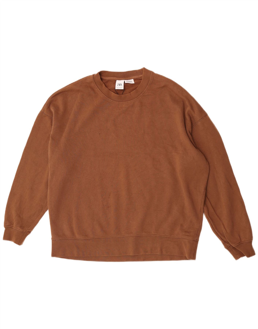 Męski sweter oversize Zara, duży, brązowy, bawełniany
