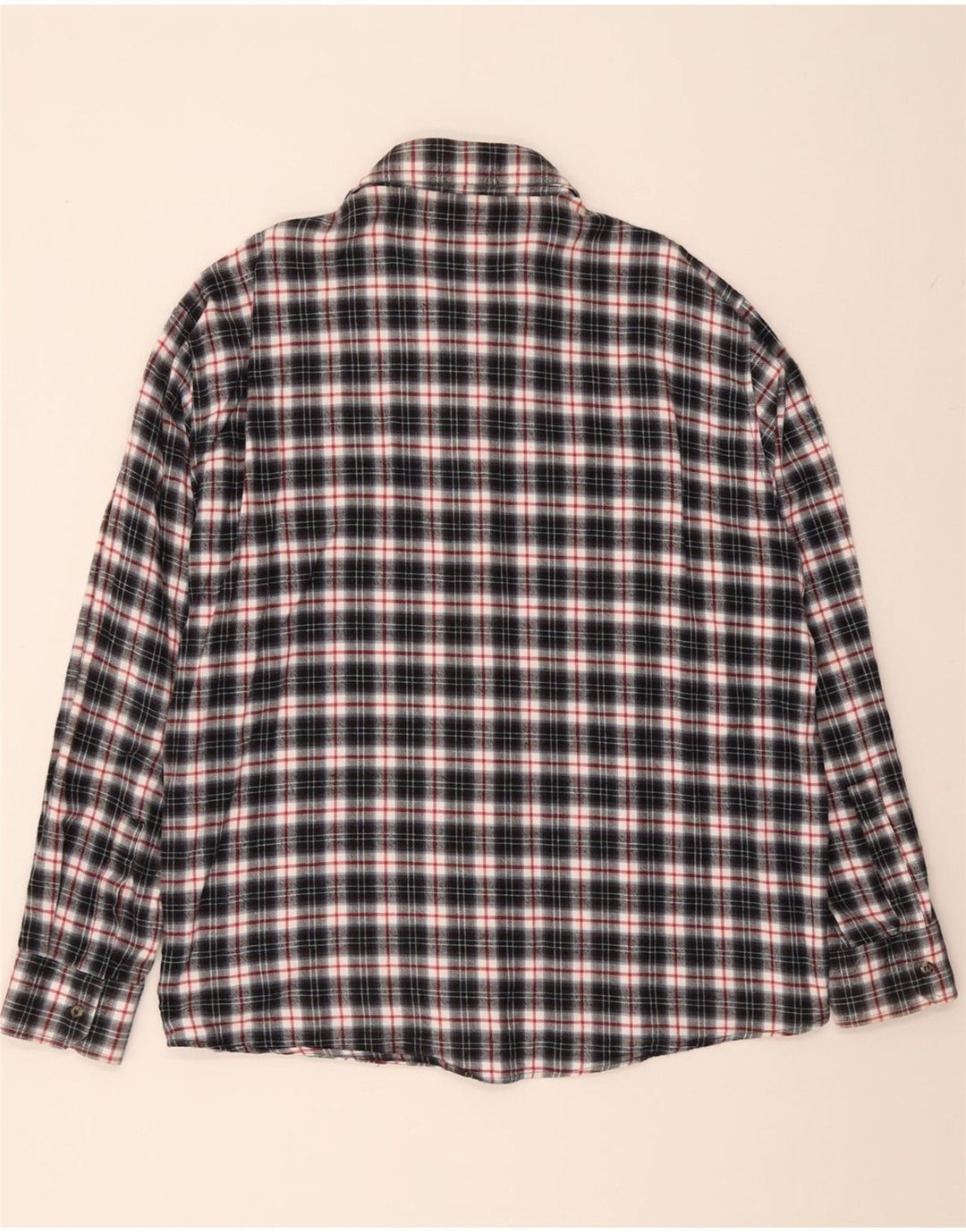 SEA BARRIER Mens Flannel Shirt 2XL Black Check Cotton Vintage Sea Barrier and Second-Hand Sea Barrier from Messina Hembry 