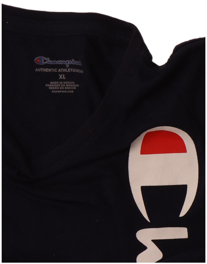 Damska koszulka graficzna CHAMPION Top UK 18 XL granatowa