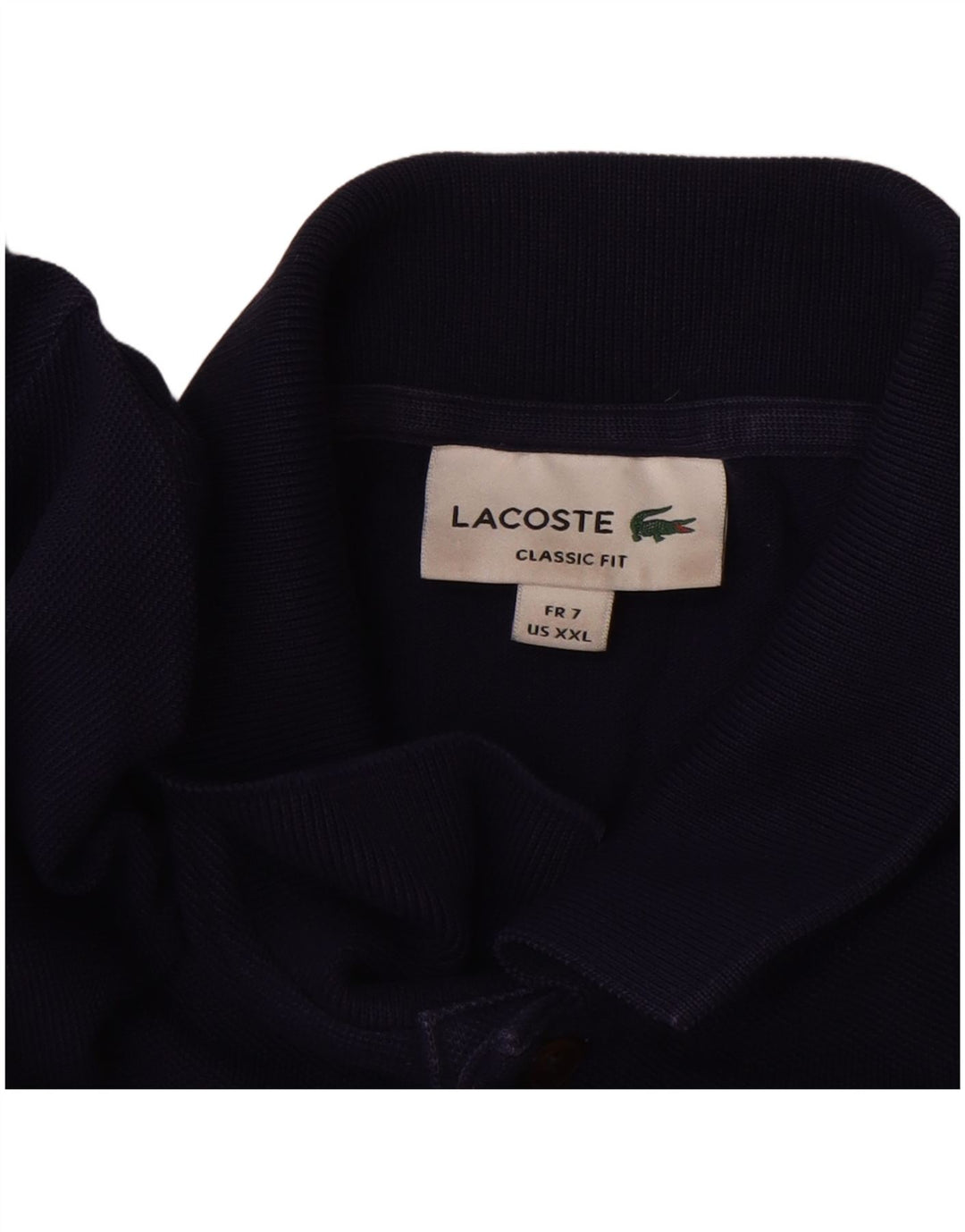 Męska koszulka polo Lacoste o klasycznym kroju, rozmiar 7, 2XL, granatowa, bawełniana