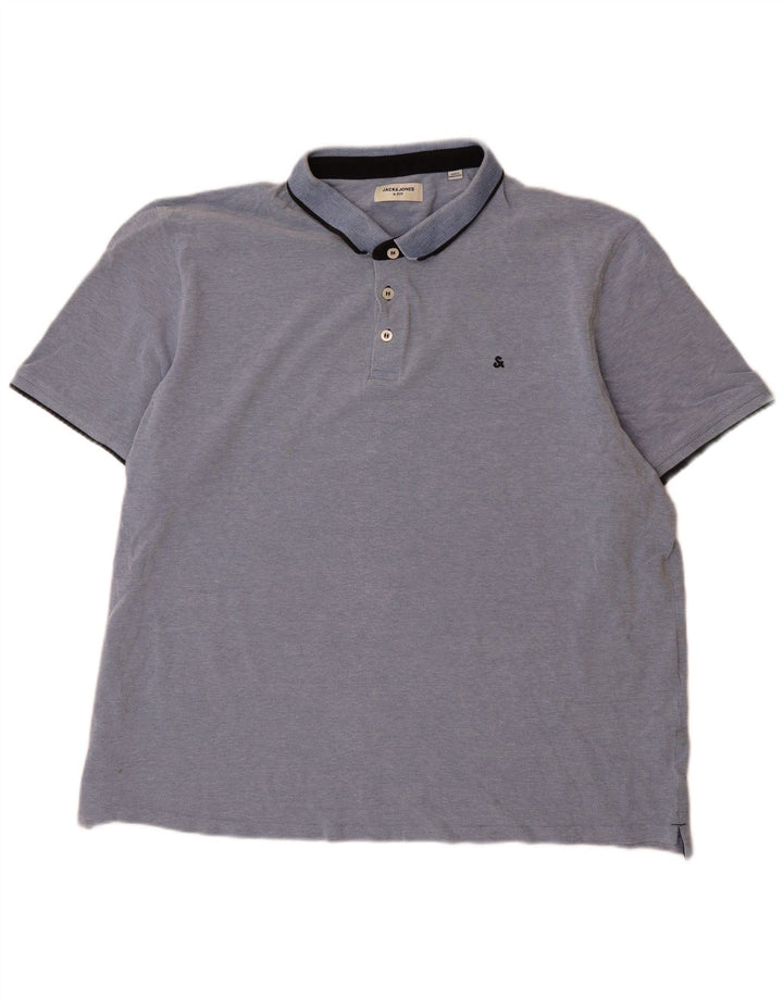 Męska koszulka polo Jack & Jones, 3XL, niebieska, bawełniana