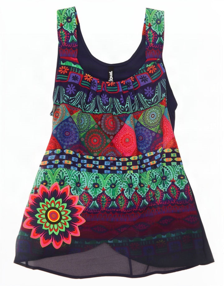 Damska bluzka z grafiką Desigual Top UK 8, mała, wielokolorowa w kwiaty