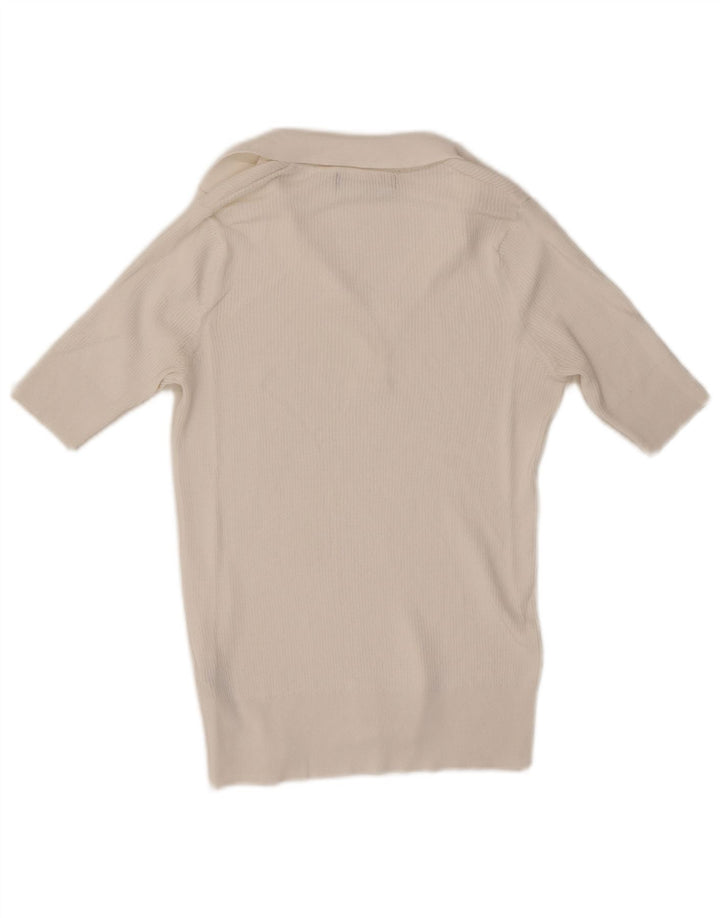 Damska koszulka polo Marks & Spencer UK 10 Small, biała wiskoza