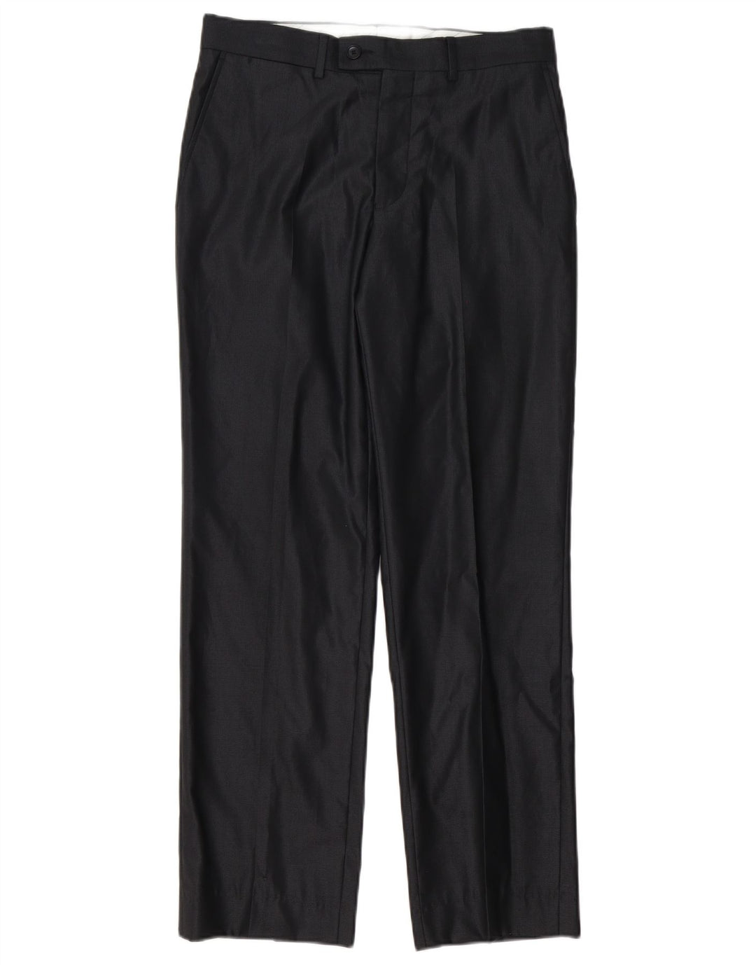 Męskie proste spodnie garniturowe Zara EU 38 Small W30 L30 Czarny poliester