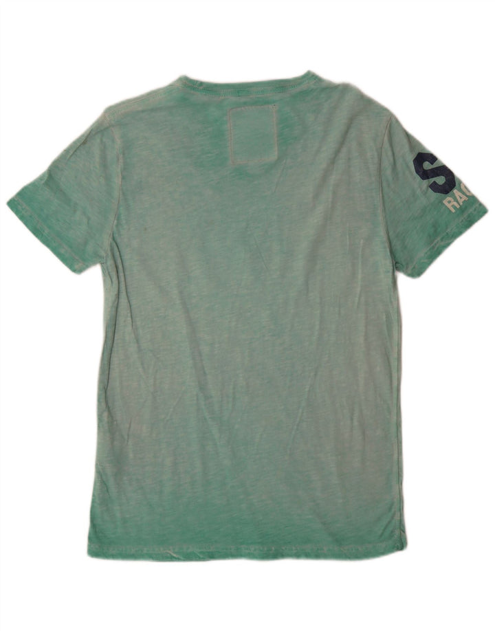 Męski T-shirt z grafiką Superdry, bawełniany, średnio zielony