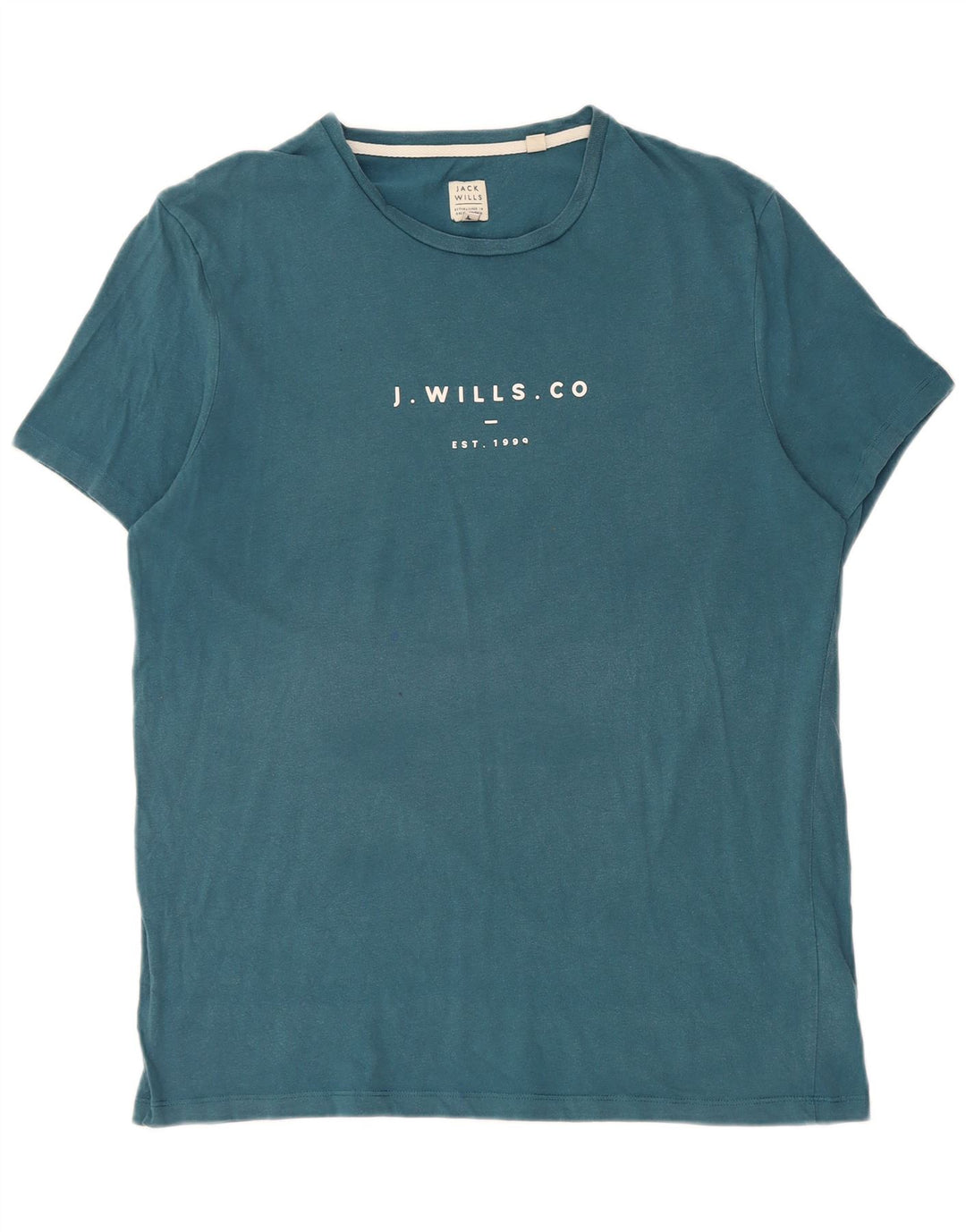 Męska koszulka z grafiką Jack Wills, bawełniana, średnia niebieska