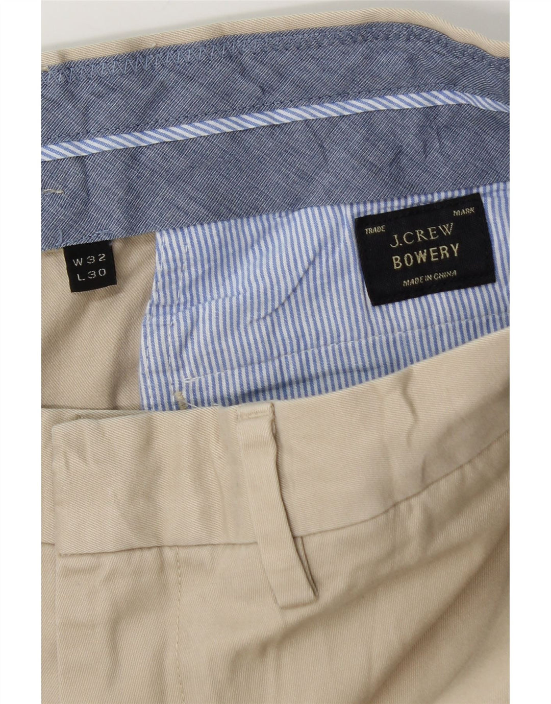 J. CREW Męskie spodnie Chino BOWERY Slim W32 L30 Beżowa bawełna