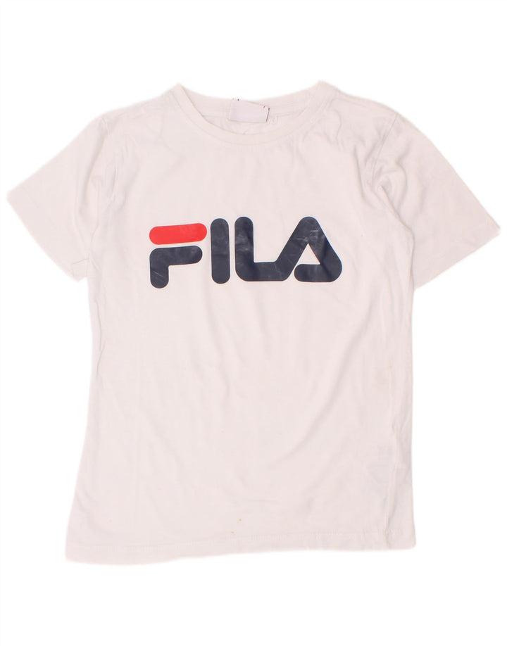 Chłopięcy T-shirt z grafiką Fila, 7-8 lat, biała bawełna