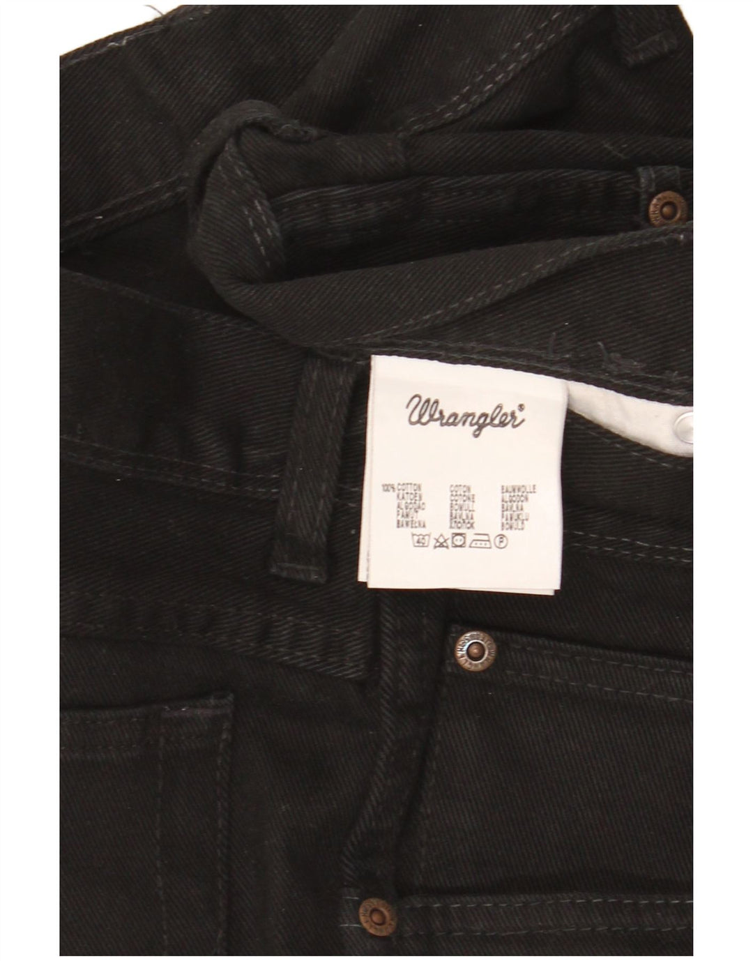 Męskie jeansy Wrangler o prostym kroju W38 L30, czarne, bawełniane