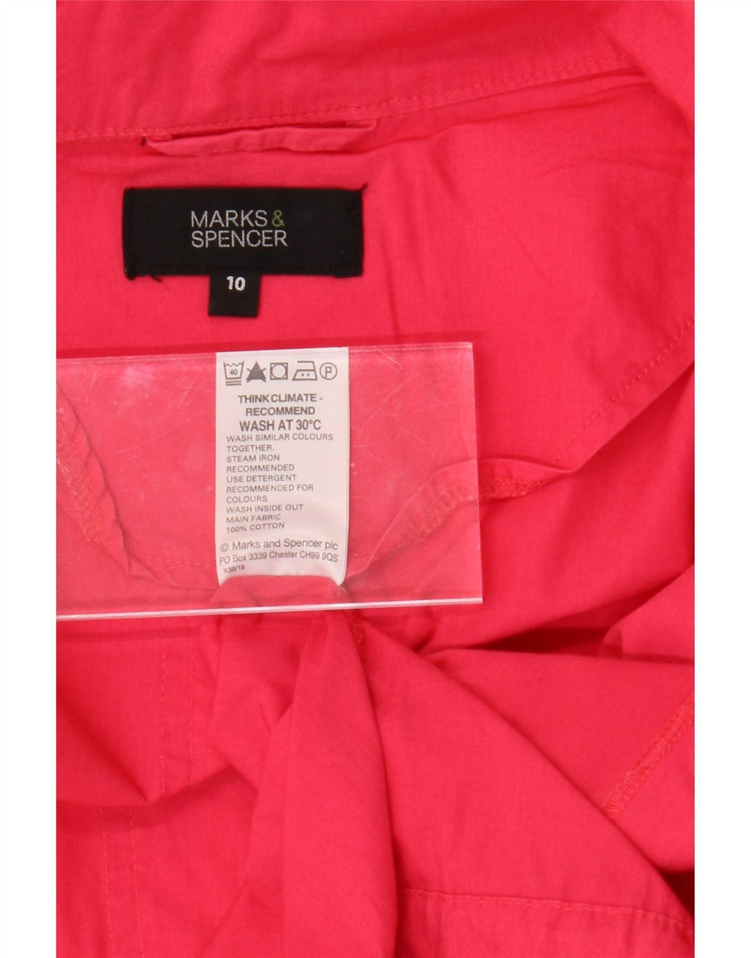 MARKS & SPENCER Womens Windbreaker Jacket UK 10 Small Pink Cotton Vintage Marks & Spencer and Second-Hand Marks & Spencer from Messina Hembry 